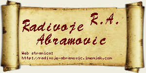 Radivoje Abramović vizit kartica